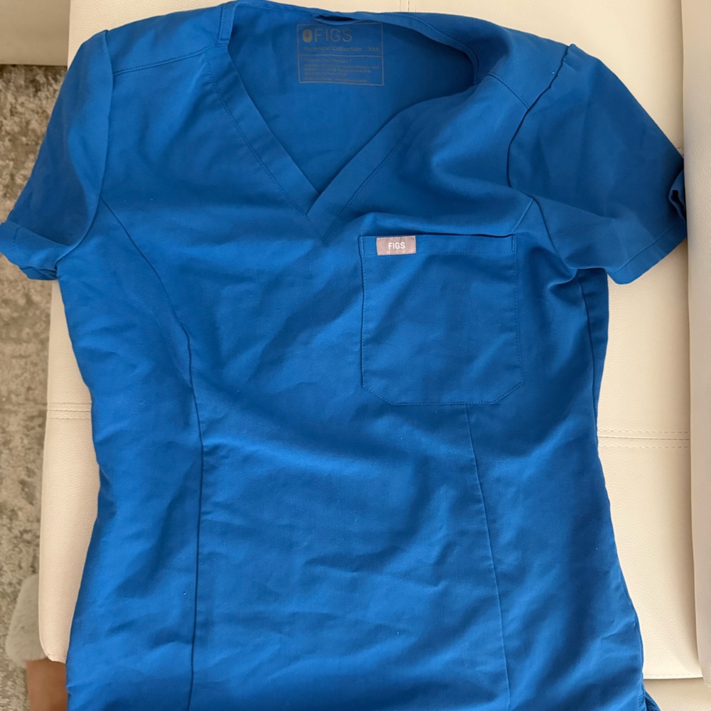 Figs Catarina Royal Blue V-Neck Scrub Top